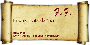 Frank Fabiána névjegykártya